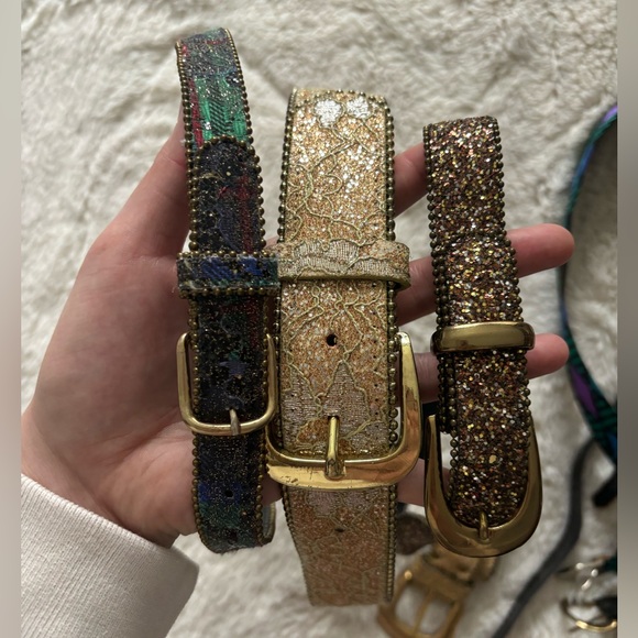 Vintage Multicolor Vinyl Glitter Beaded Belt Bundle - Picture 7 of 8